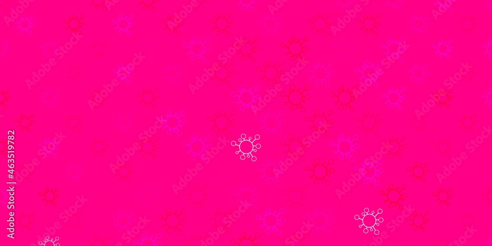 Light pink, red vector pattern with coronavirus elements. Light pink, red vector pattern with coronavirus elements.