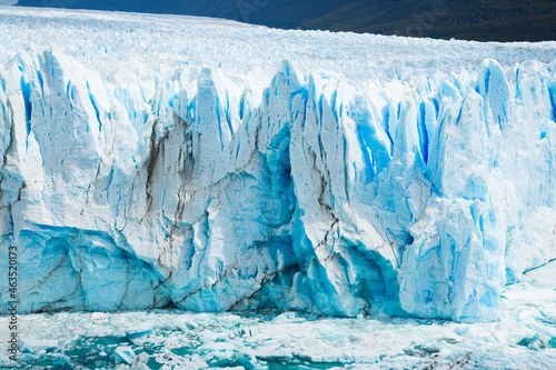 Steep slope of glacier Perito Moreno (Glaciar Perito Moreno) located in national park Los Glyacious. Patagonia, Argentina