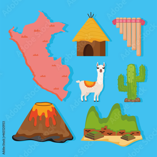 seven peru country icons