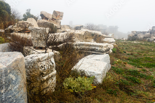 Remains of antique architectural elements at Sagalassos city, Turkey, Burdur Province photo