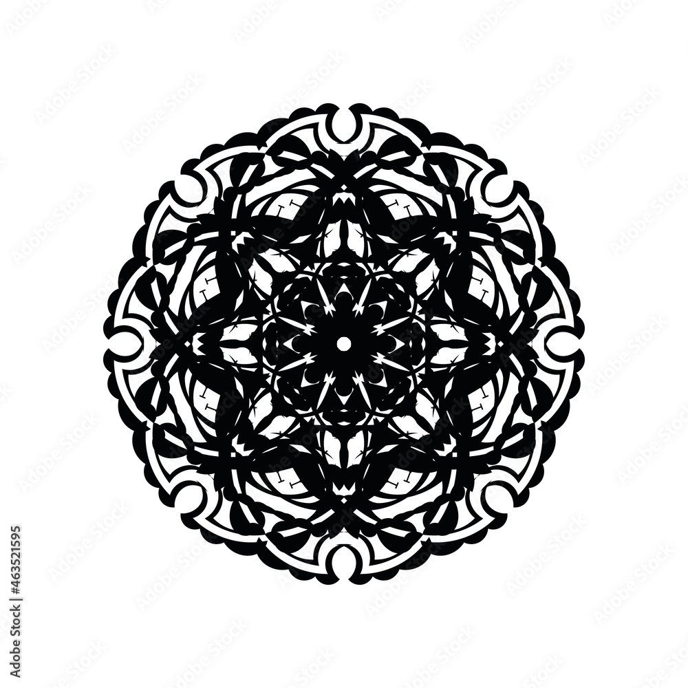 Elegant vector round ornament in the style of barogue. Abstract traditional pattern with oriental elements
