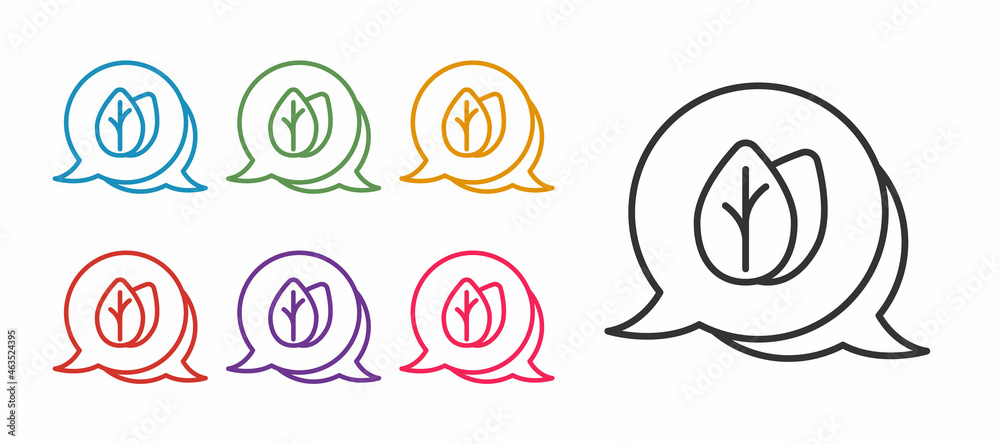 Set line Leaf icon isolated on white background. Leaves sign. Fresh natural product symbol. Set icons colorful. Vector Set line Leaf icon isolated on white background. Leaves sign. Fresh natural product symbol. Set icons colorful. Vector