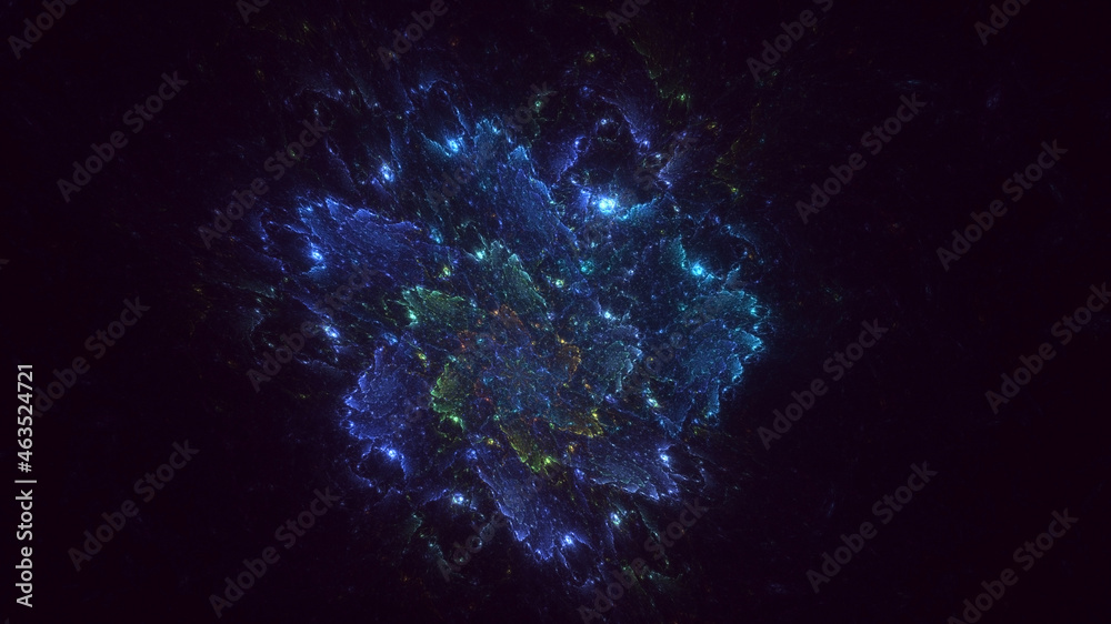 Obraz premium 3D rendering abstract multicolor fractal light background