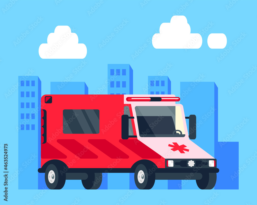 ambulance car vector in the city ambulance car vector in the city