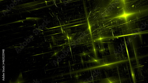 Cyberspace matrix parallel world  another reality digital world. Science fiction hacker concept. Digital data network matrix. 3d render