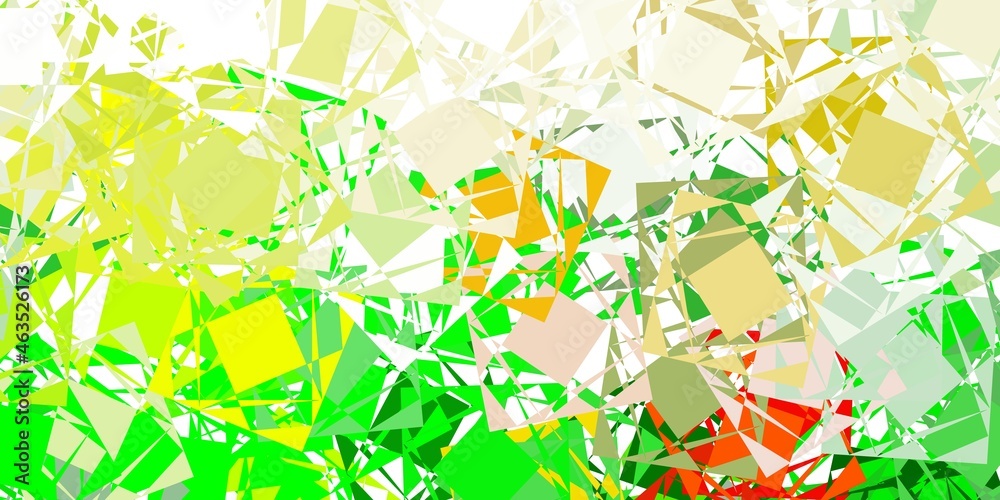 Light green, yellow vector background with polygonal forms.