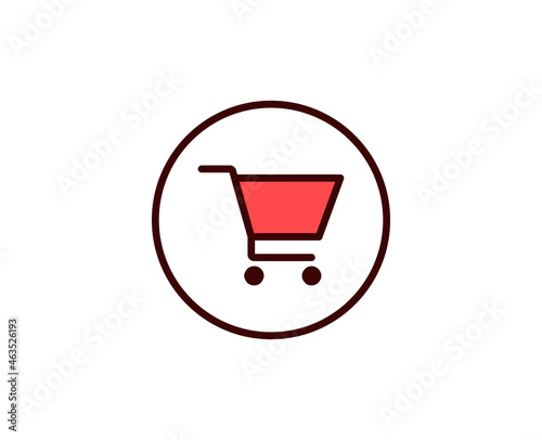 Shopping cart line icon. Vector symbol in trendy flat style on white background. Commerce sing for design.