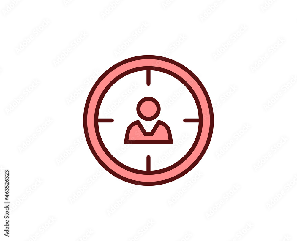 Target flat icon. Thin line signs for design logo, visit card, etc. Single high-quality outline symbol for web design or mobile app. Marketing outline pictogram. Target flat icon. Thin line signs for design logo, visit card, etc. Single high-quality outline symbol for web design or mobile app. Marketing outline pictogram.