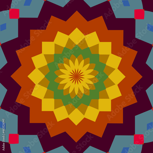 Colorful mandala, shapes, abstract colorful background