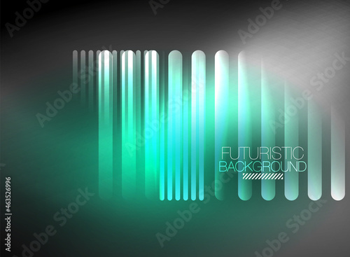 Bright neon color techno abstract background  shiny glowing neon lines in the dark background