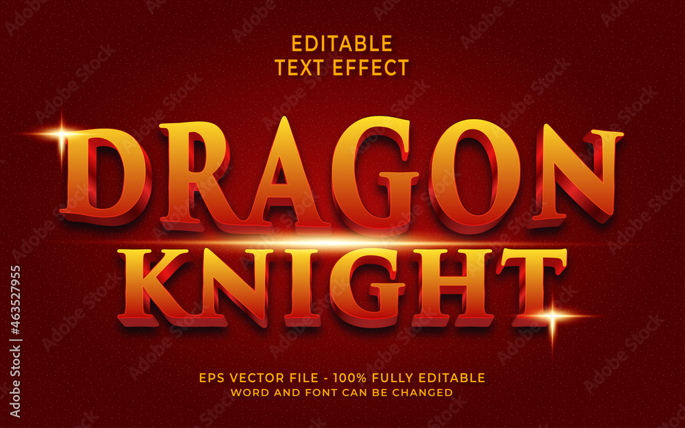 DRAGON KNIGHT text effect - Editable text effect