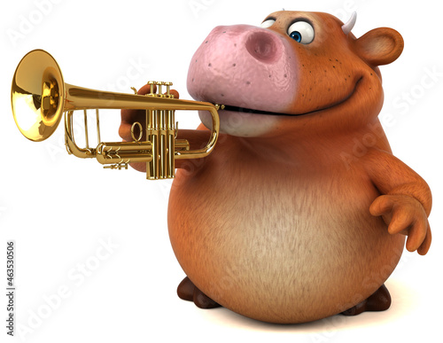 Photography Fun cow - 3D Illustration