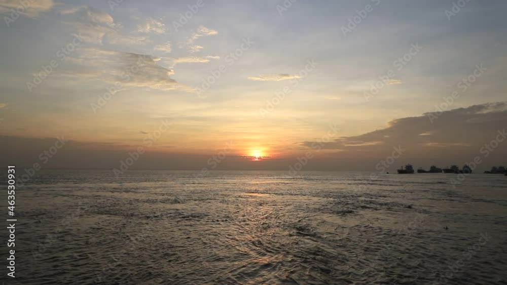Beautiful natural view sunrise in the river with cloudy sky Beautiful natural view sunrise in the river with cloudy sky