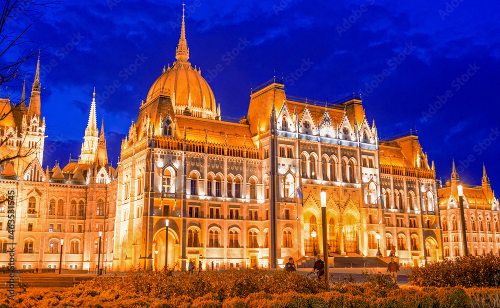 Budapest Hungarian Parliament at night, Hungary