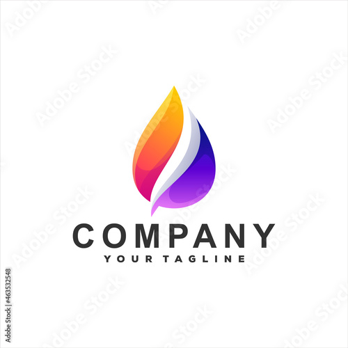 drop color gradient logo design © modal tampang