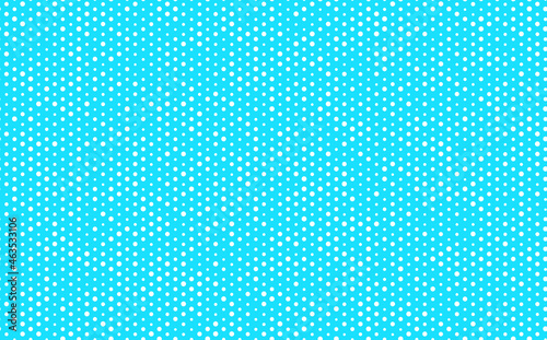 Abstract hand drown polka dots background. Blue dotted seamless pattern with white circles. Template design for invitation, poster, card, flyer, textile, fabric