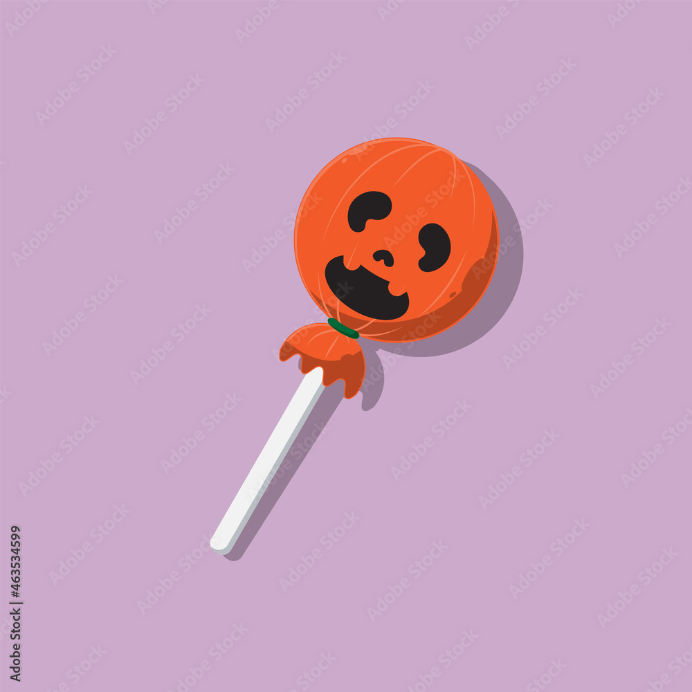 Fototapeta premium Cute Halloween Candy with Pumpkin Style