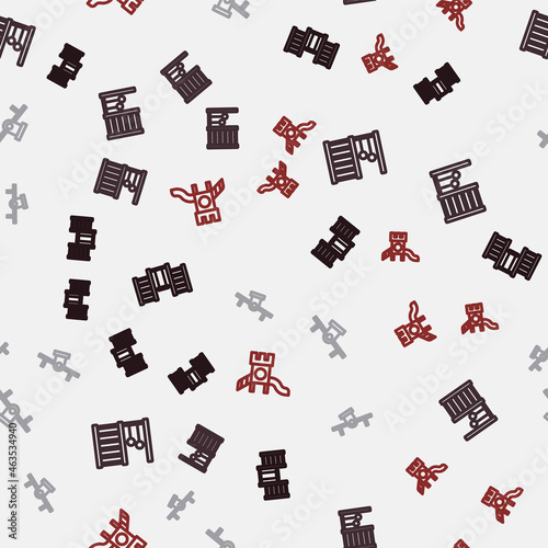 Set line Swedish wall, Seesaw and Slide playground on seamless pattern. Vector
