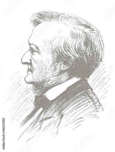 Richard Wagner (1813-1883), after a vintage Illustration