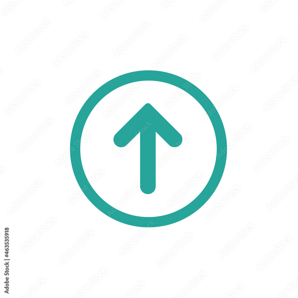 blue rounded arrow up in blue circle icon. Isolated on white. blue rounded arrow up in blue circle icon. Isolated on white.