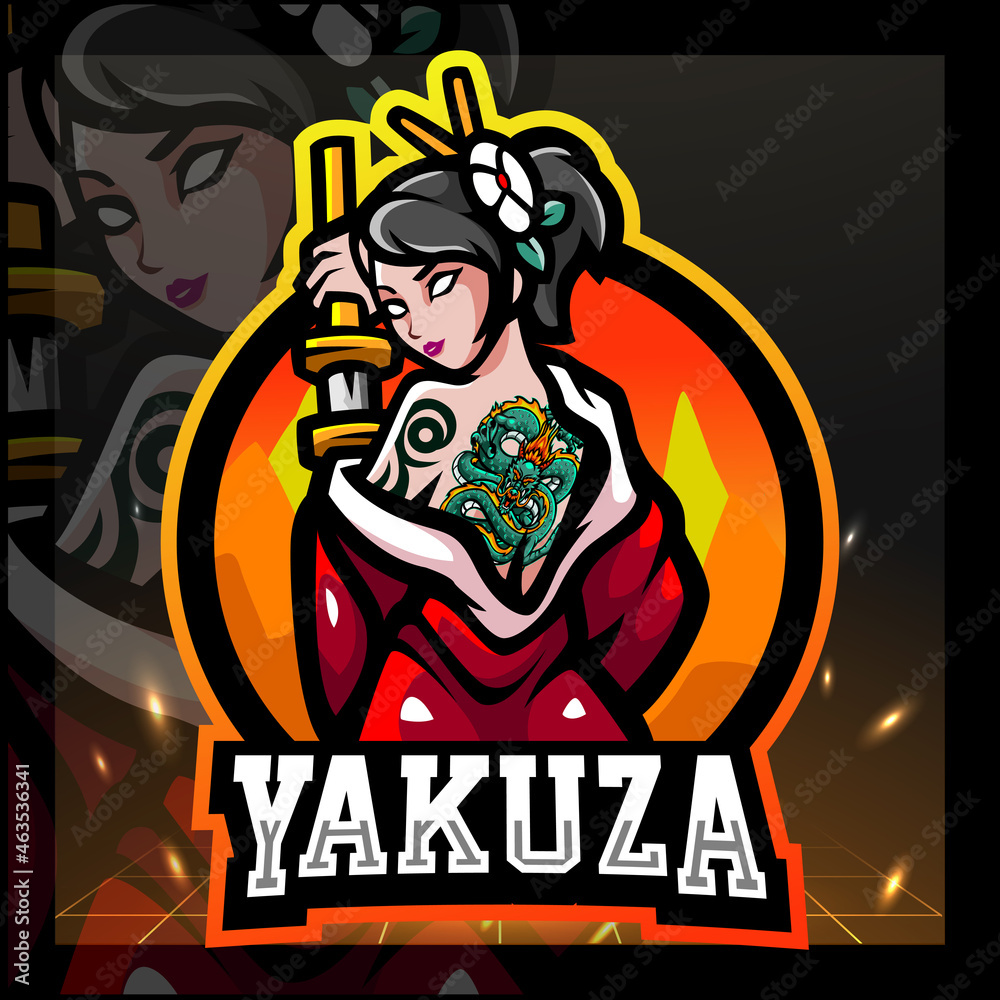 Yakuza girls mascot. esport logo design