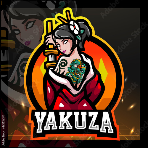 Yakuza girls mascot. esport logo design