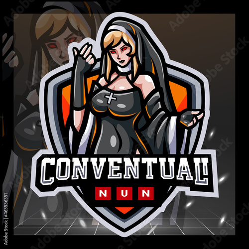 The nun mascot. esport logo design
