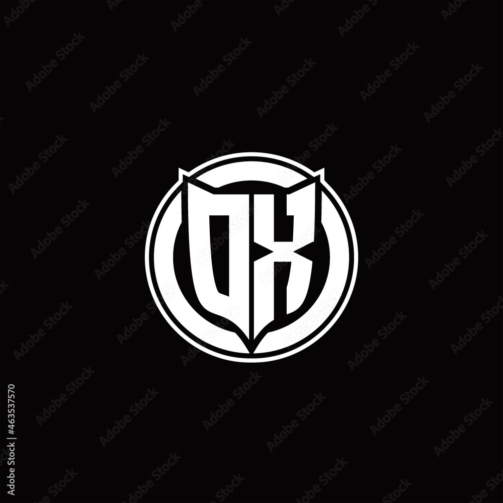 DX Logo monogram with shield and circluar shape design tamplate DX Logo monogram with shield and circluar shape design tamplate