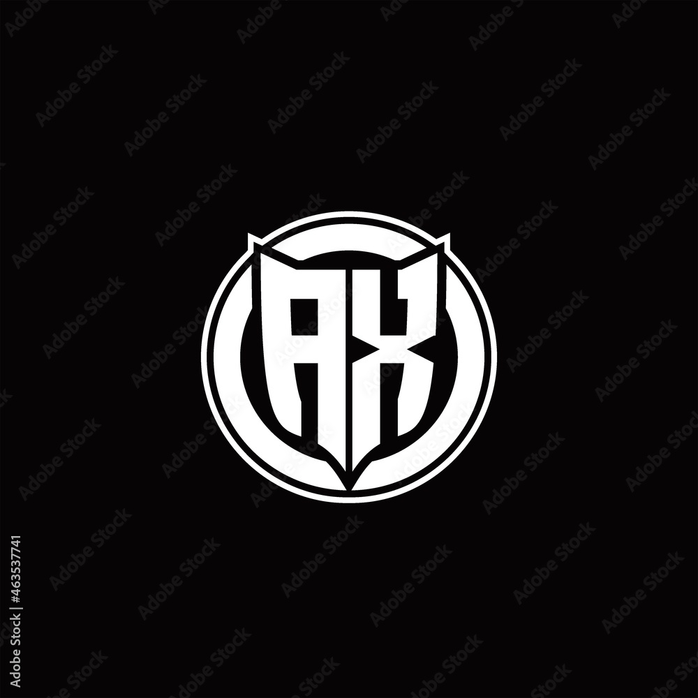 Fototapeta premium AX Logo monogram with shield and circluar shape design tamplate