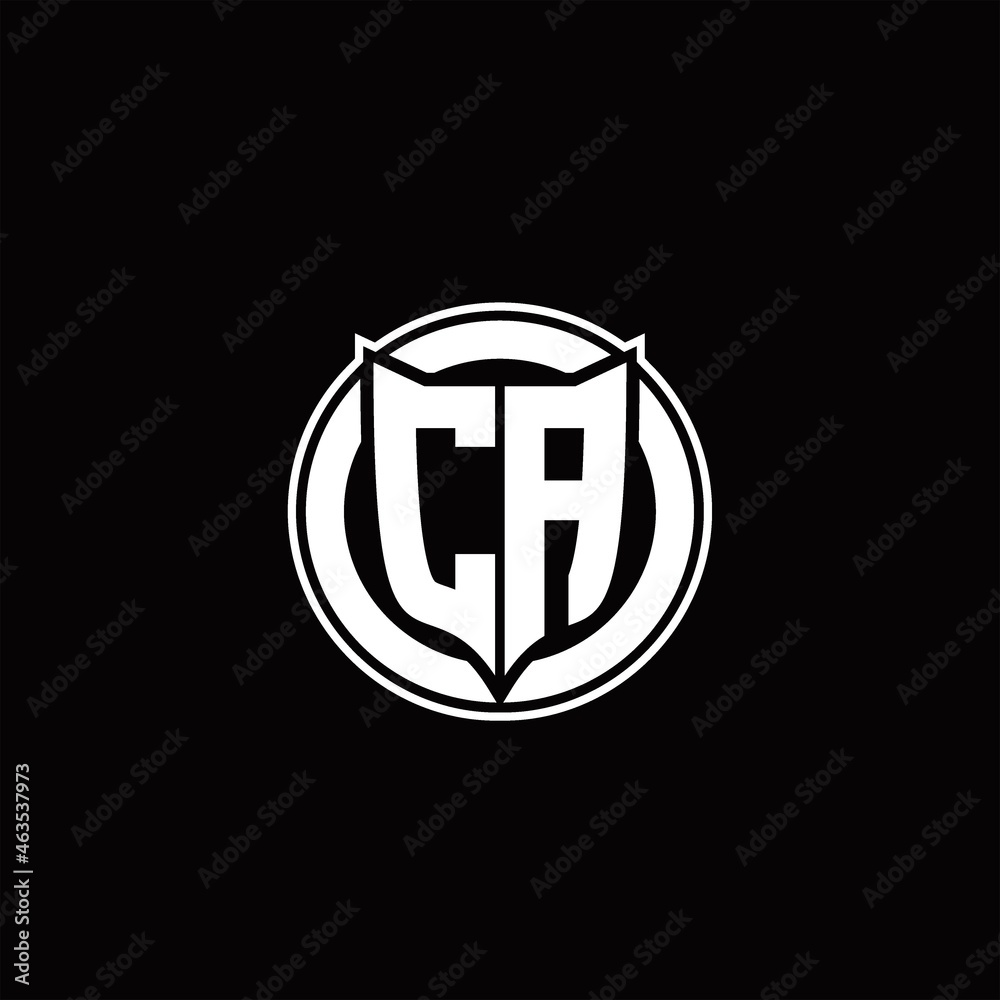CA Logo monogram with shield and circluar shape design tamplate CA Logo monogram with shield and circluar shape design tamplate