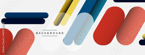 Overlapping round shapes and lines background. Vector illustration for wallpaper banner background or landing page