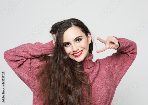 Young beautiful brunette woman wearing casual clothes