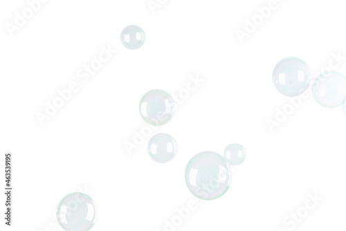 Soap bubbles on light background © Pixel-Shot