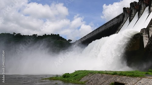 The dam Khun Dan Prakarn Chon is a dam with hydroelectric power plant and irrigation and flood protection in the district of Mueang Nakhon Nayok Province Nakhon Nayok , Thailand photo