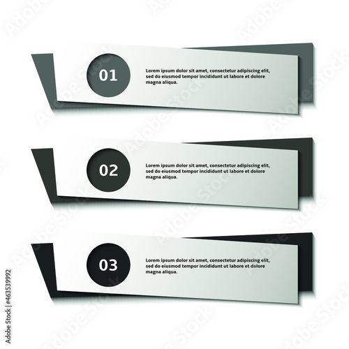 Vector banners with numbers on white background
