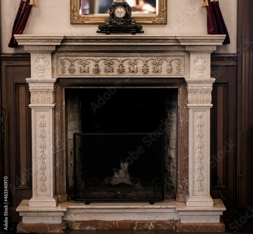 fireplace in vintage style