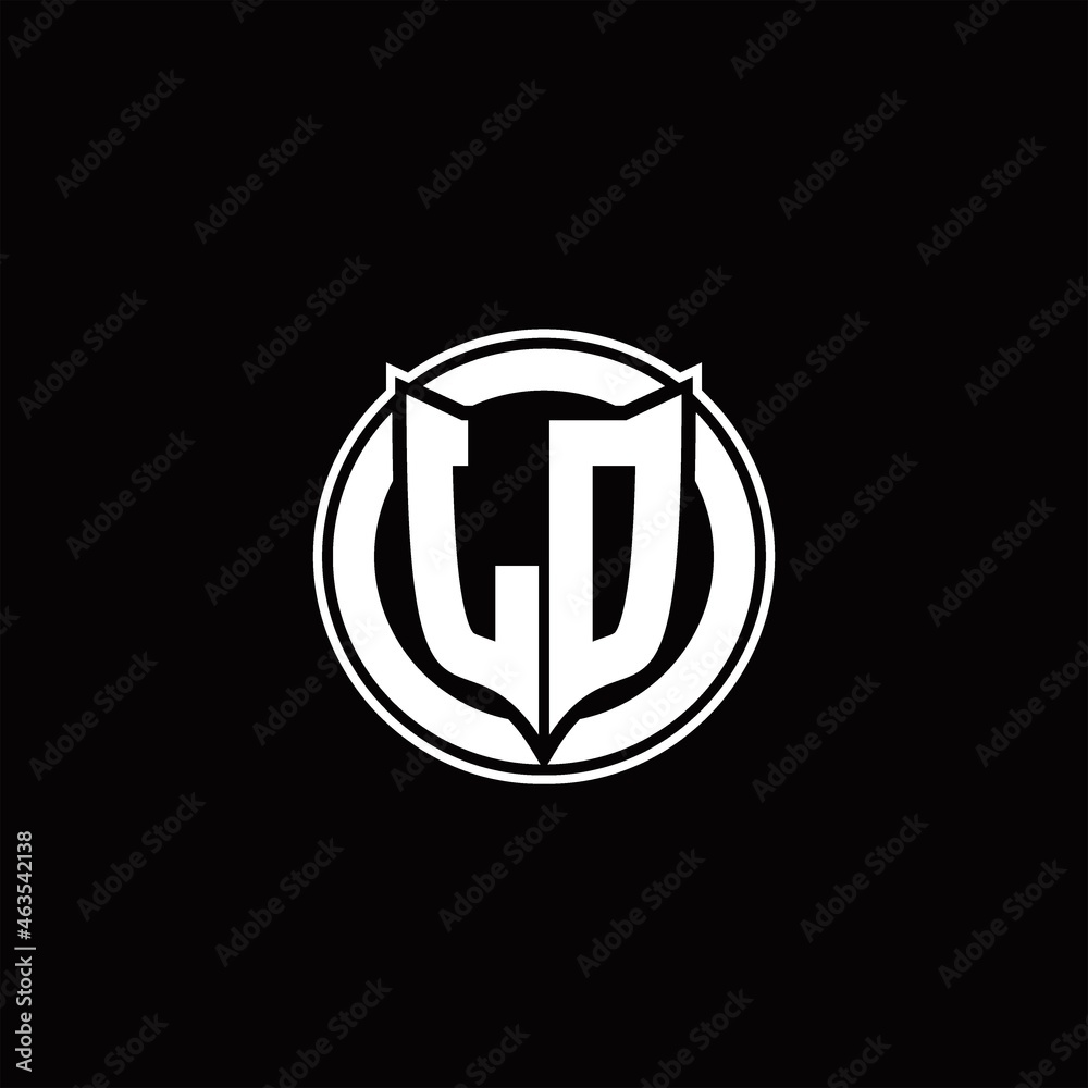 LD Logo monogram with shield and circluar shape design tamplate LD Logo monogram with shield and circluar shape design tamplate