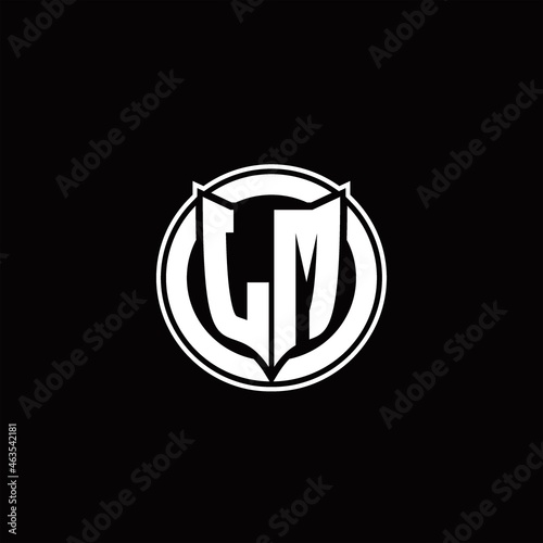LM Logo monogram with shield and circluar shape design tamplate