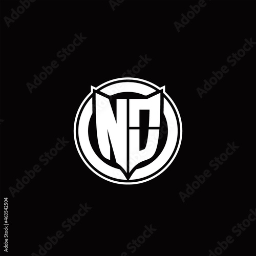 NO Logo monogram with shield and circluar shape design tamplate photo