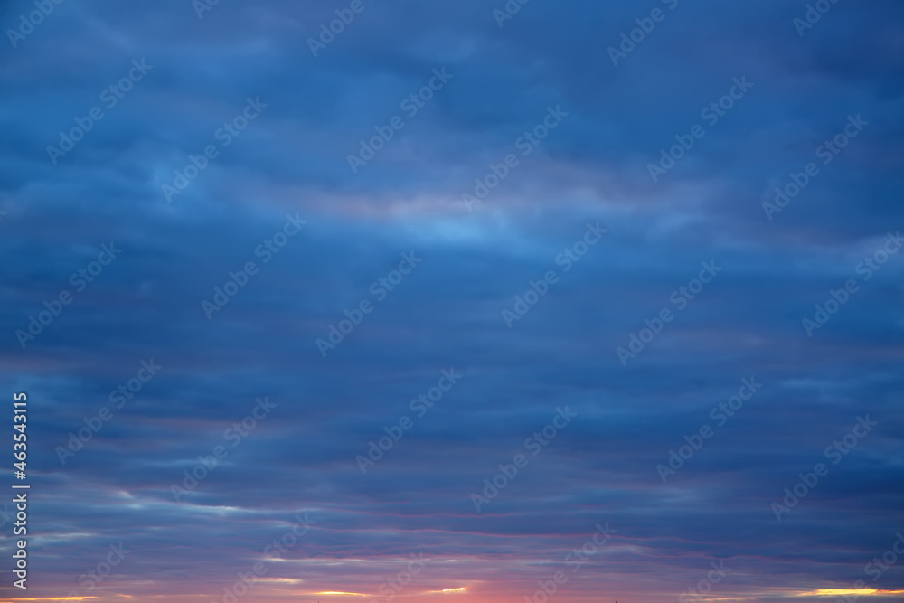Beautiful sunset sky with clouds