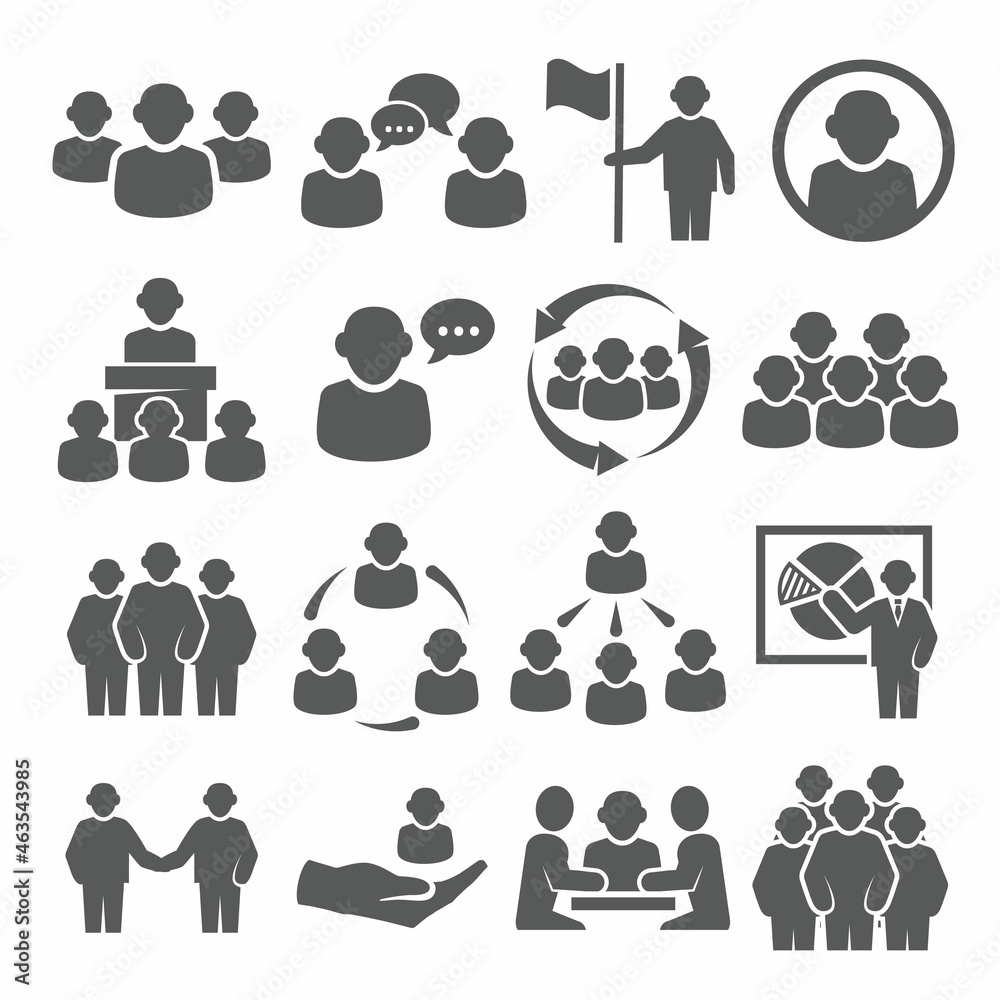 People icons set on white background People icons set on white background