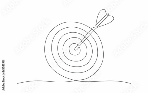 Target. One line drawing. Vector target in line style