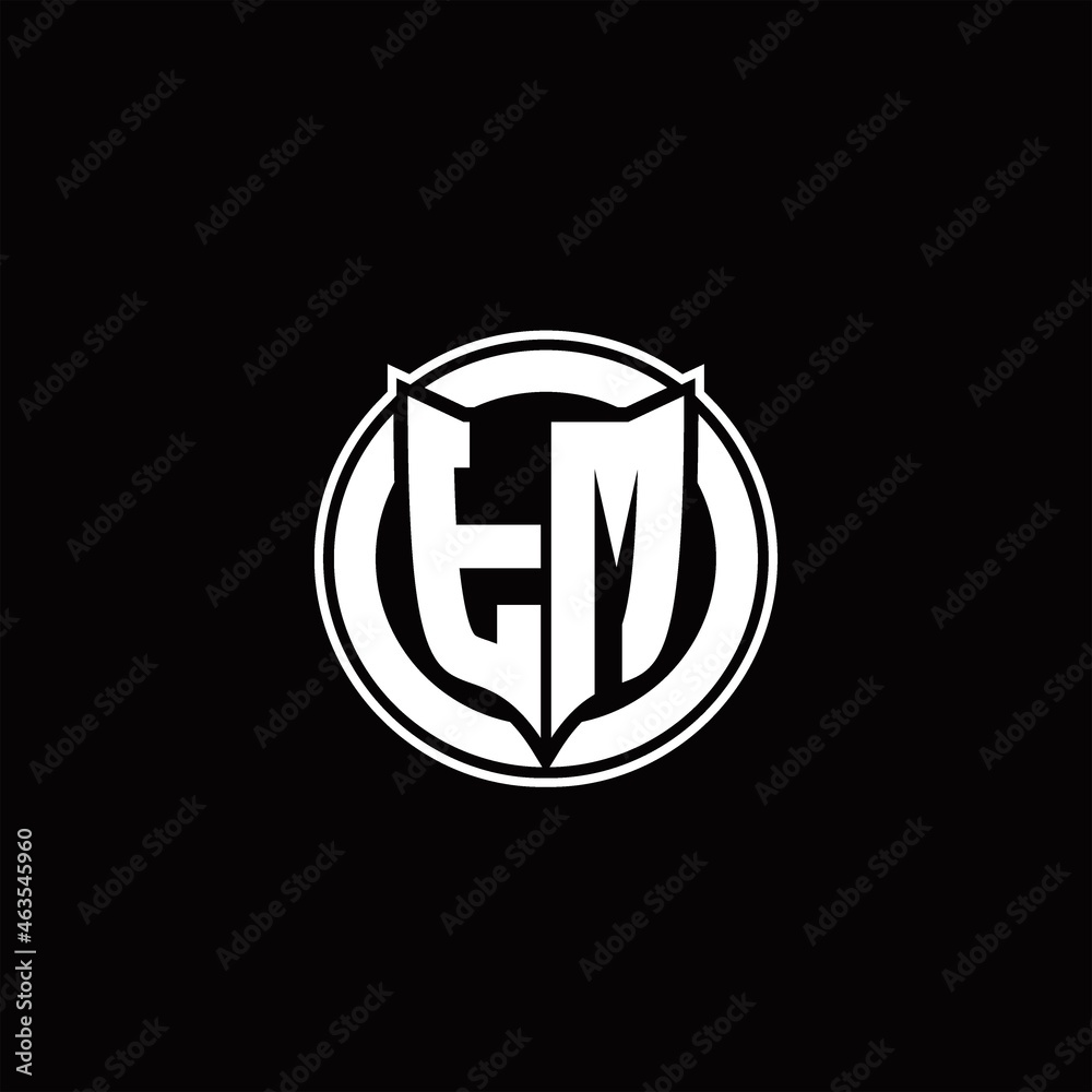 TM Logo monogram with shield and circluar shape design tamplate TM Logo monogram with shield and circluar shape design tamplate
