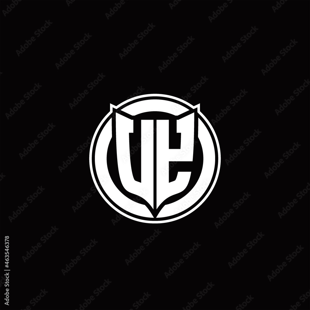 UY Logo monogram with shield and circluar shape design tamplate UY Logo monogram with shield and circluar shape design tamplate