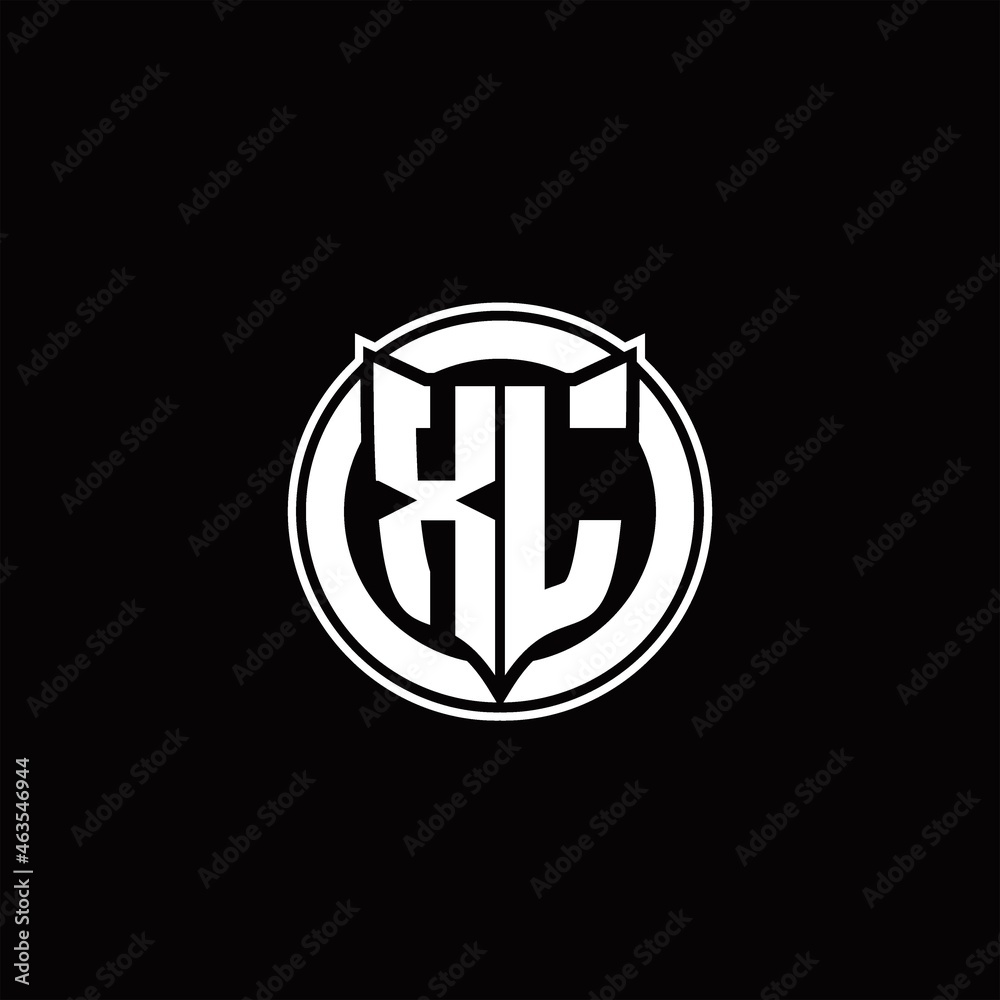 XL Logo monogram with shield and circluar shape design tamplate XL Logo monogram with shield and circluar shape design tamplate