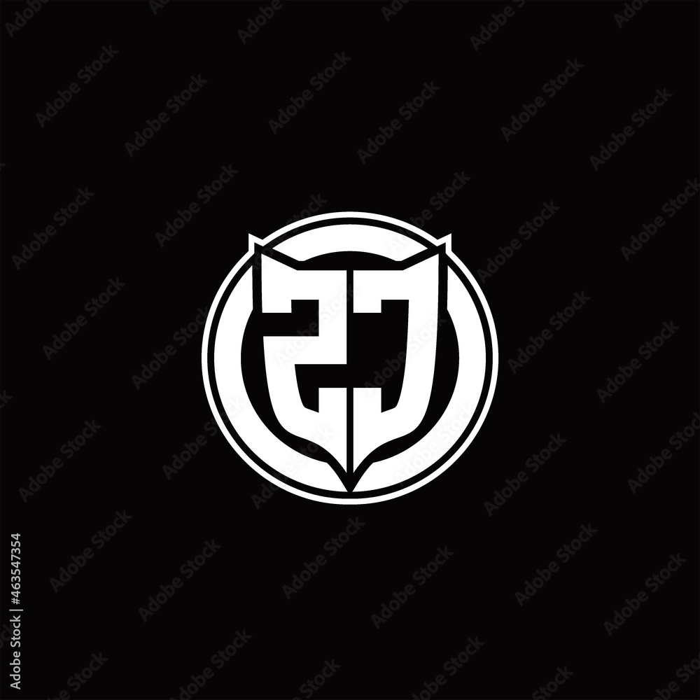 Naklejka premium ZC Logo monogram with shield and circluar shape design tamplate