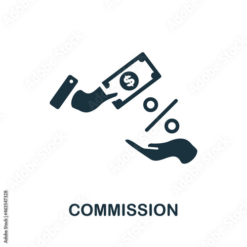 Commission icon. Monochrome sign from affiliate marketing collection. Creative Commission icon illustration for web design, infographics and more