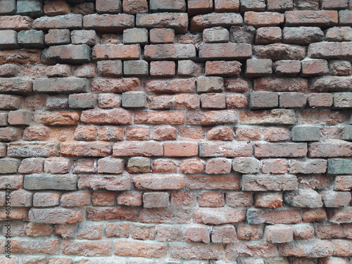 The old brick wall of the vodka factory "Crystal" in Moscow.