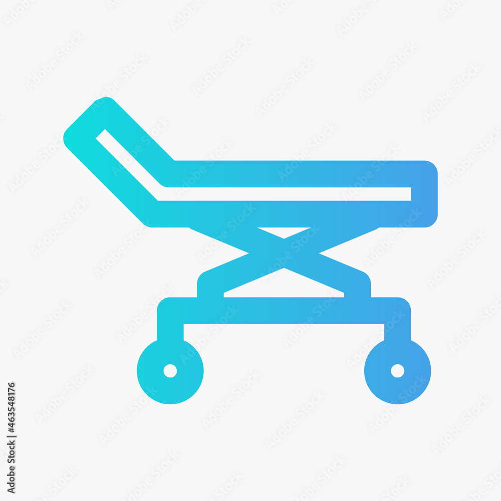 Bed icon vector illustration in gradient style about medical, use for website mobile app presentation Bed icon vector illustration in gradient style about medical, use for website mobile app presentation