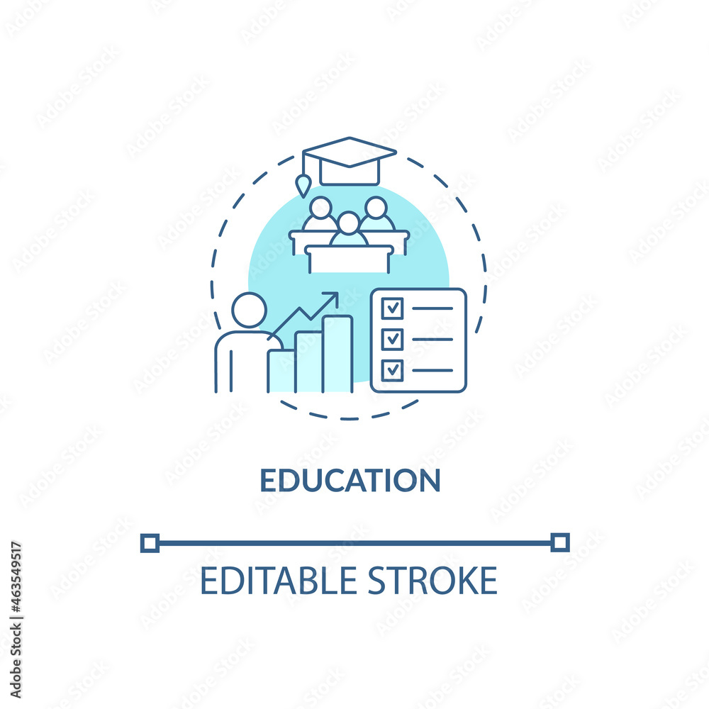 Education concept icon. Treatment for ADHD in adults abstract idea thin line illustration. Limiting distractions. Increasing learning abilities. Vector isolated outline color drawing. Editable stroke